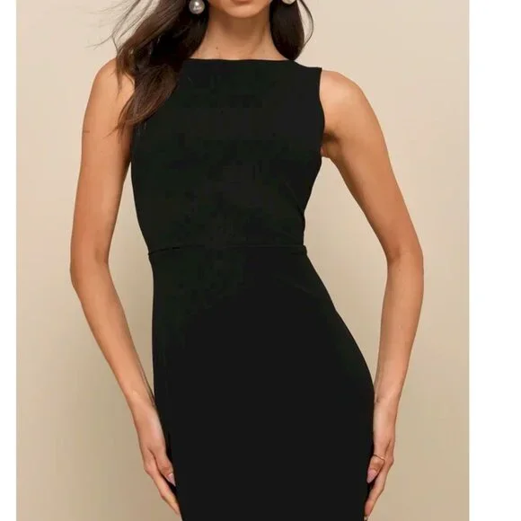 Lulus Exquisite Refinement Black Backless Bow Ruffled Maxi Dress Lulus XS NWT - Picture 4 of 8